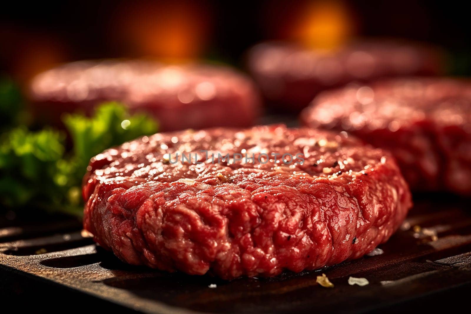 Juicy steaks grilling with fresh herbs on a BBQ.