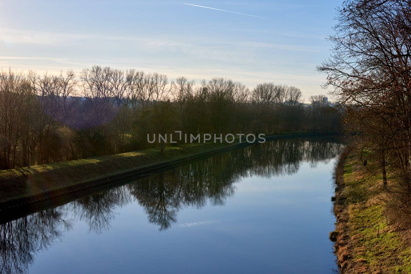 Autumn Beauty along the Narrow River Neckar in Germany. Scenic Views of Fall Splendor. by Andrii_Ko