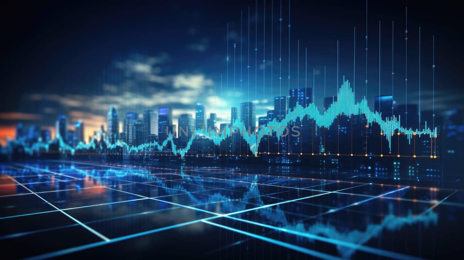 Financial data graph chart report statistic marketing research development planning management strategy analysis accounting. Financial business technology hologram concept. Comeliness