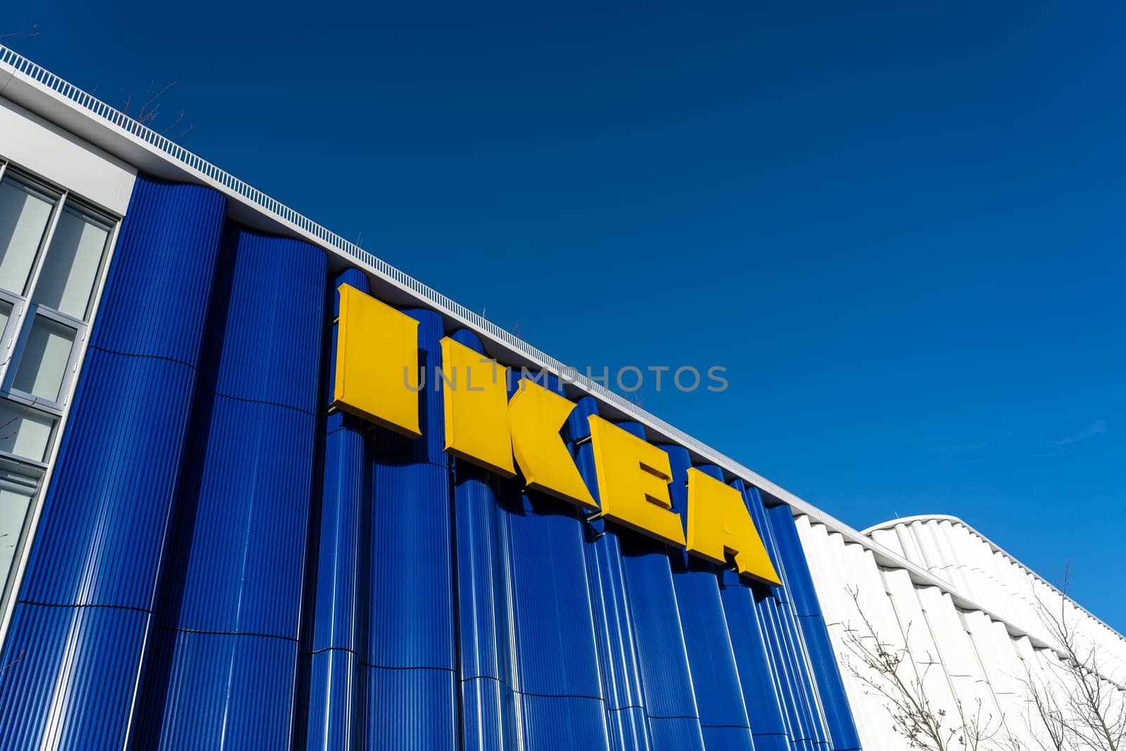 Copenhagen, Denmark - January 25, 2024: Exterior of the IKEA store in central Copenhagen