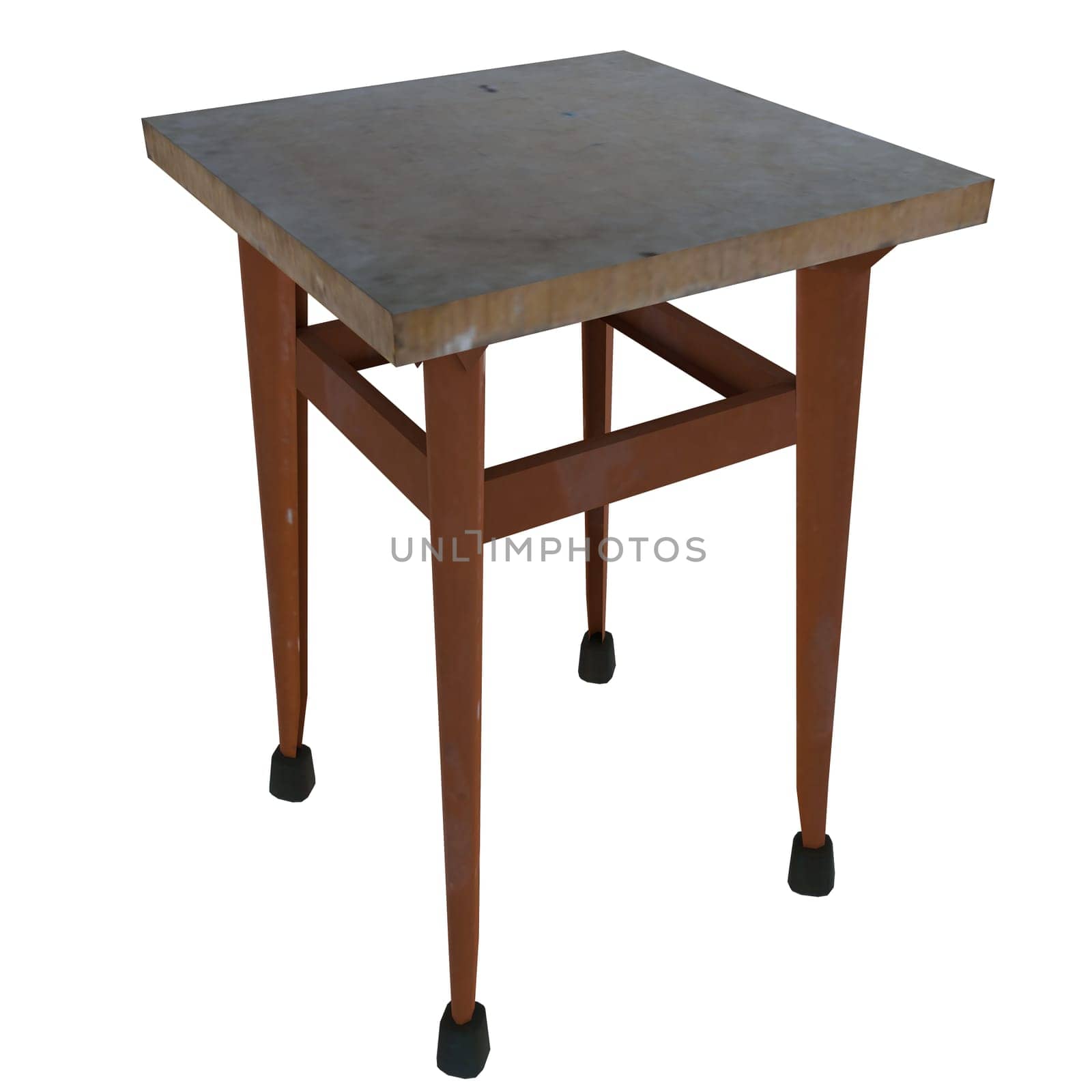 Wooden Stool isolated on white background. High quality 3d illustration