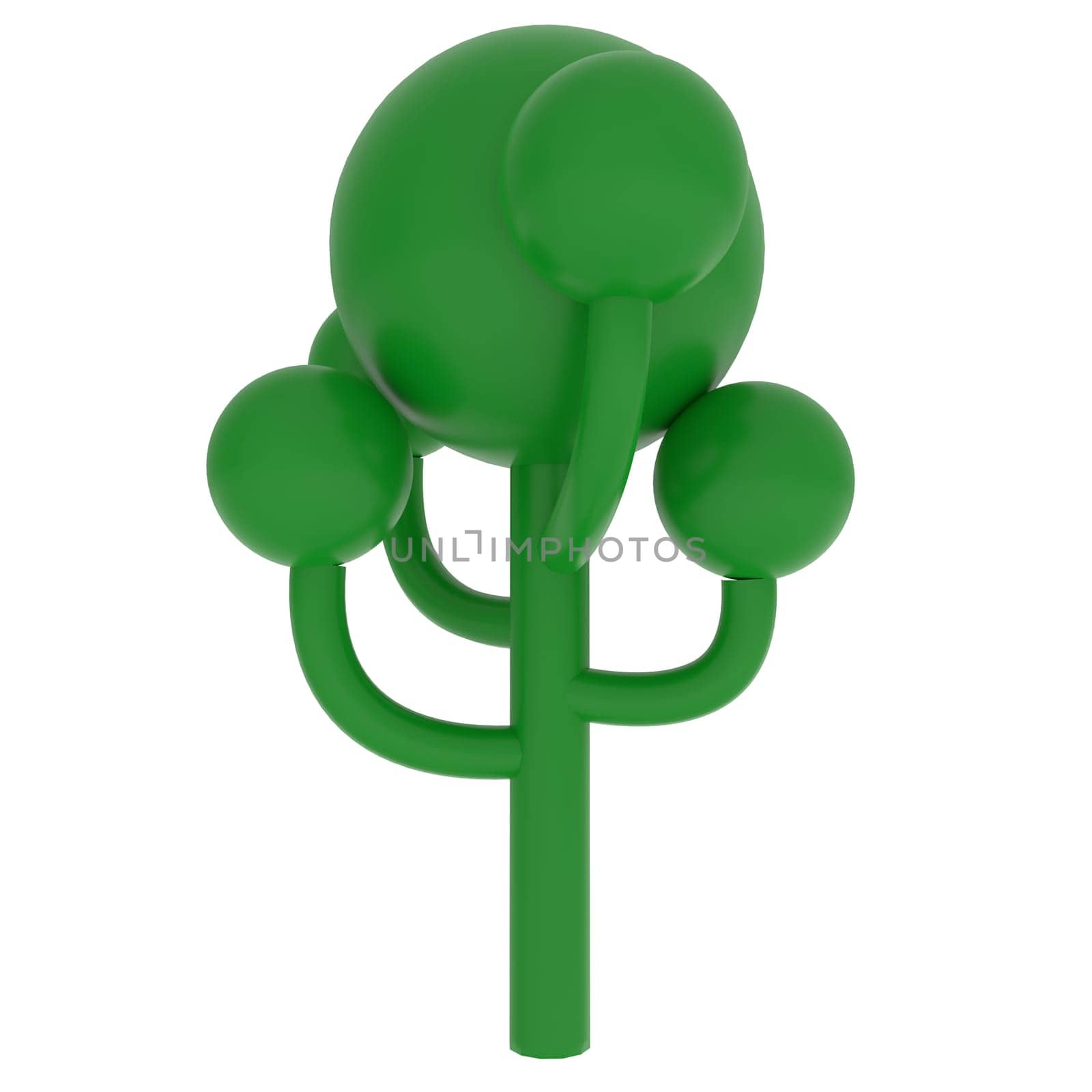 Simple Tree isolated on white background. High quality 3d illustration