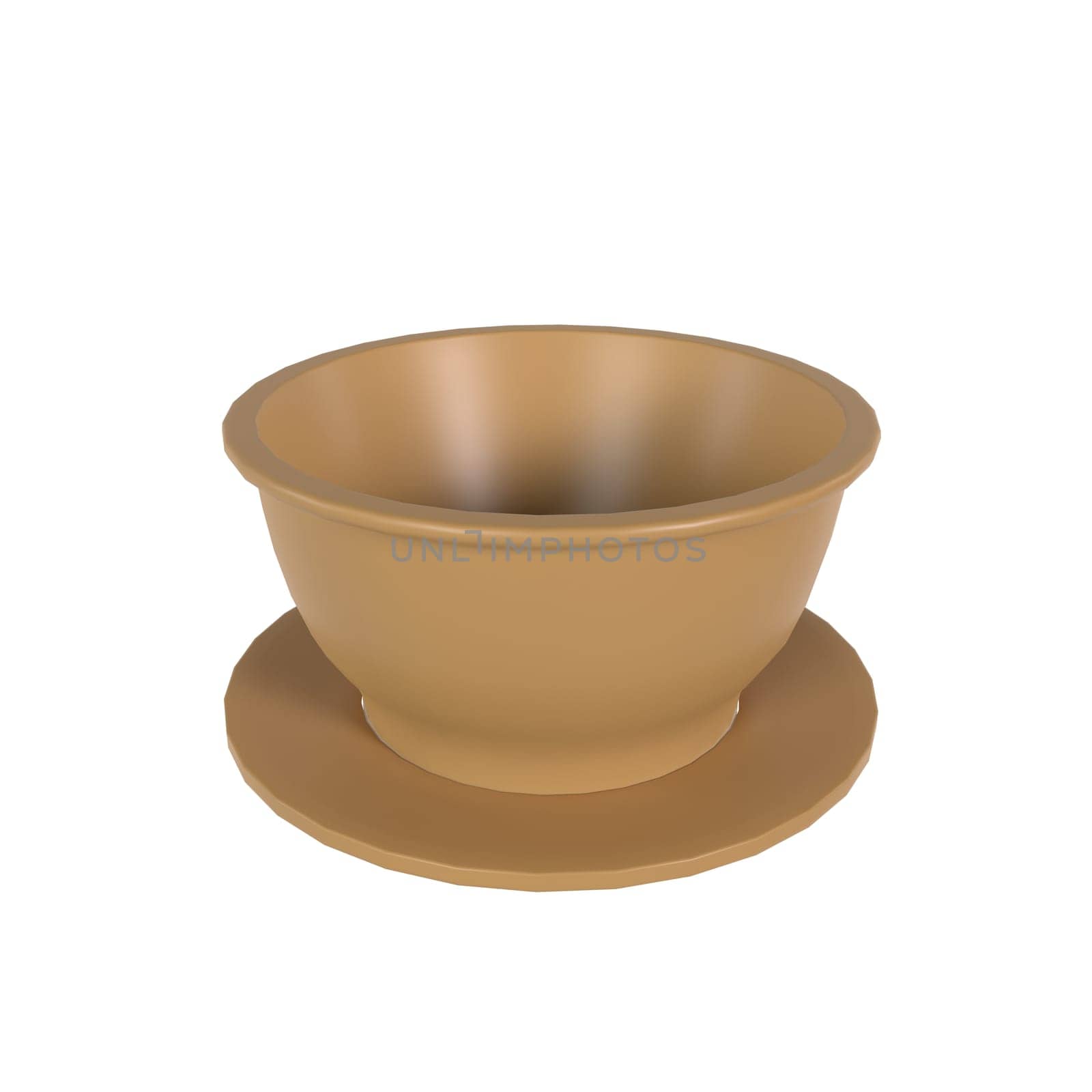 Clay Cup isolated on white background. High quality 3d illustration