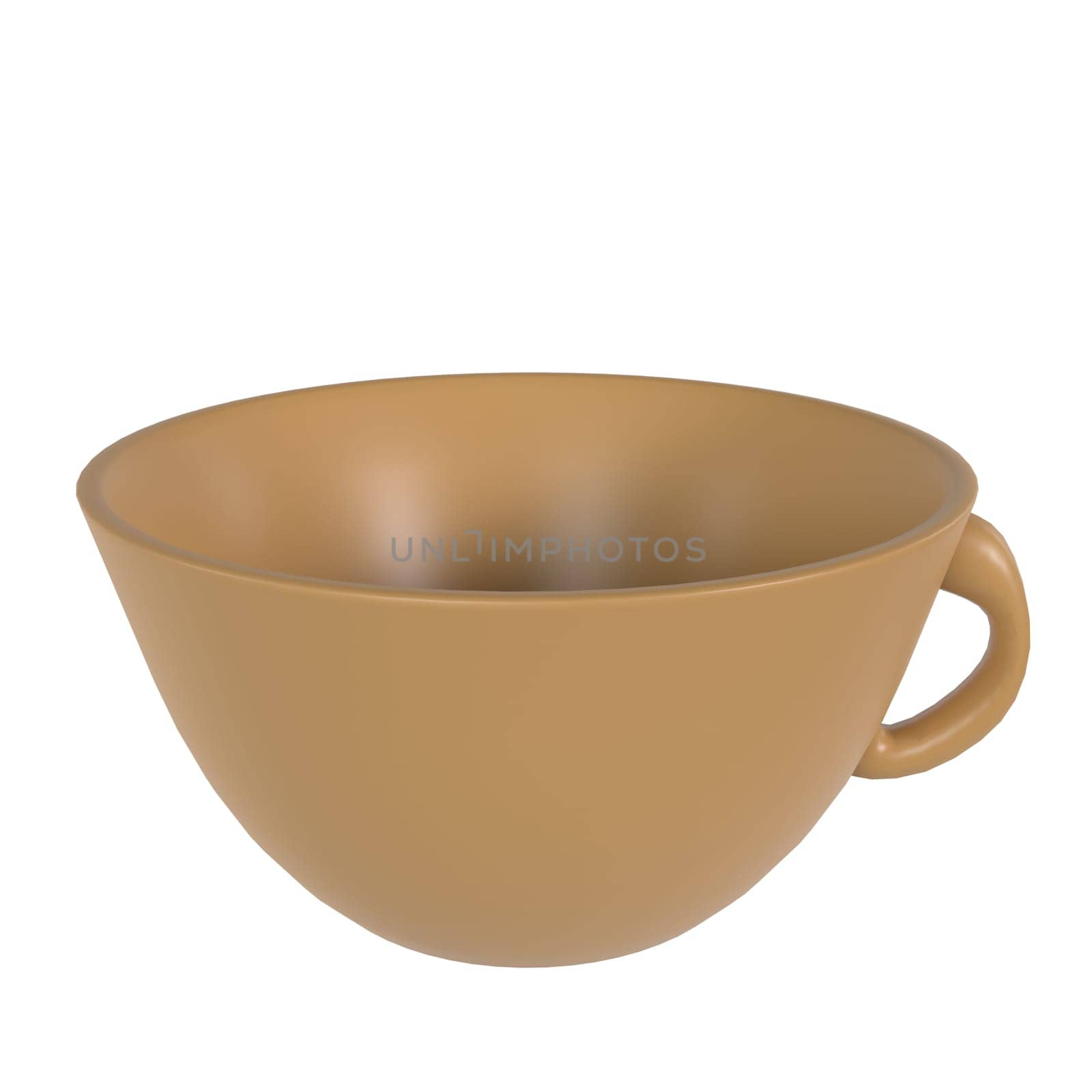 Clay Cup isolated on white background. High quality 3d illustration