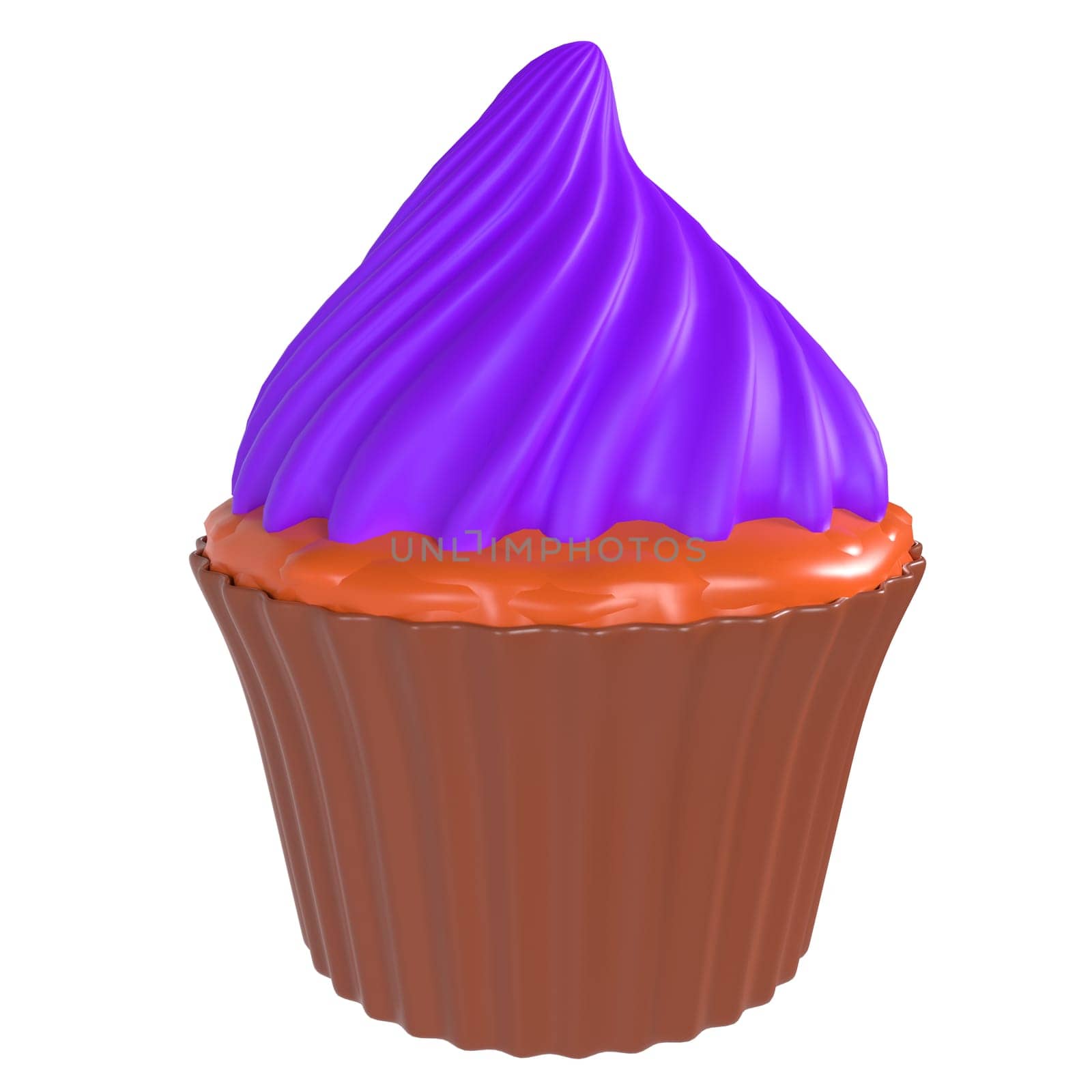 Cupcake isolated on white background. High quality 3d illustration