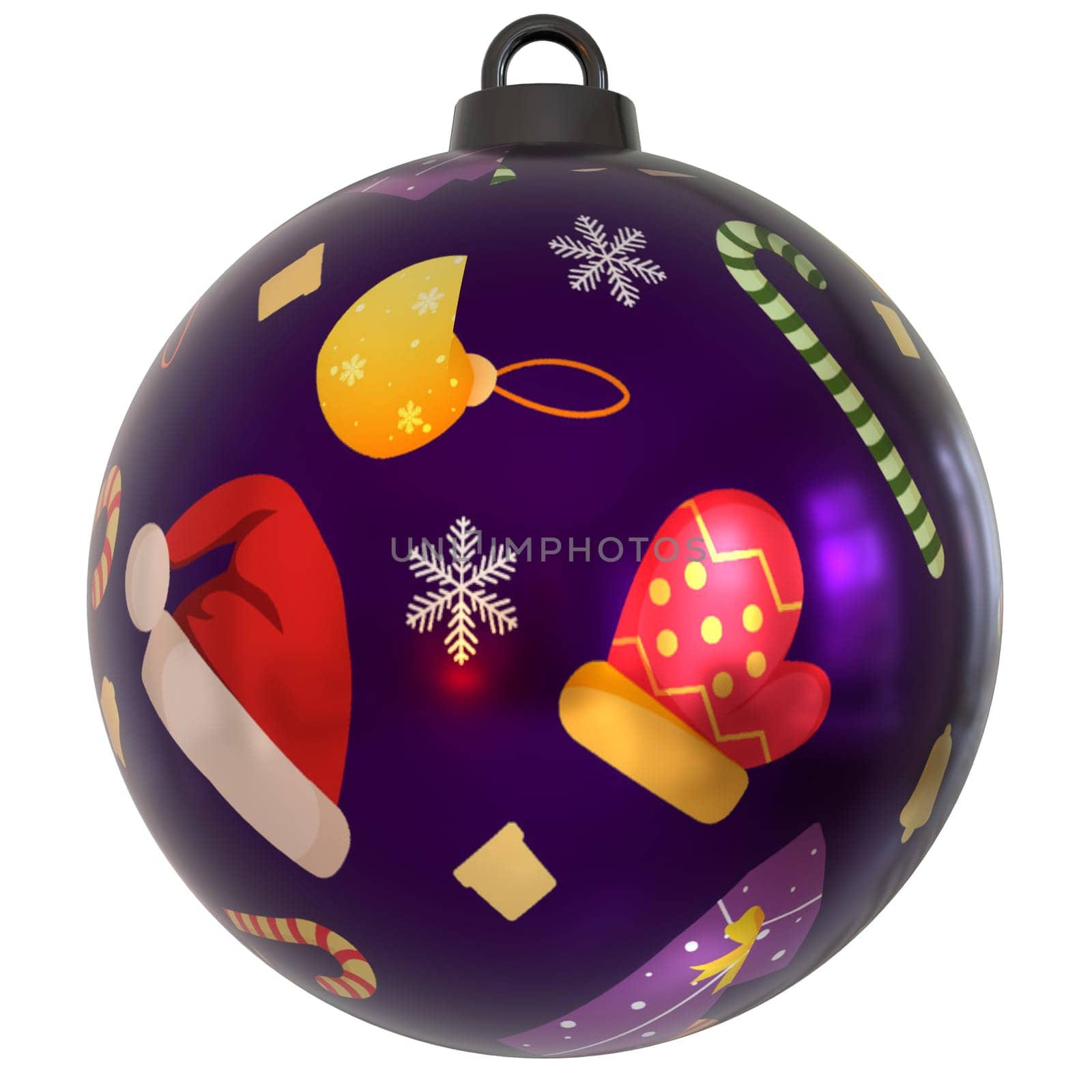 Christmas Ball Ornament isolated on white background. High quality 3d illustration