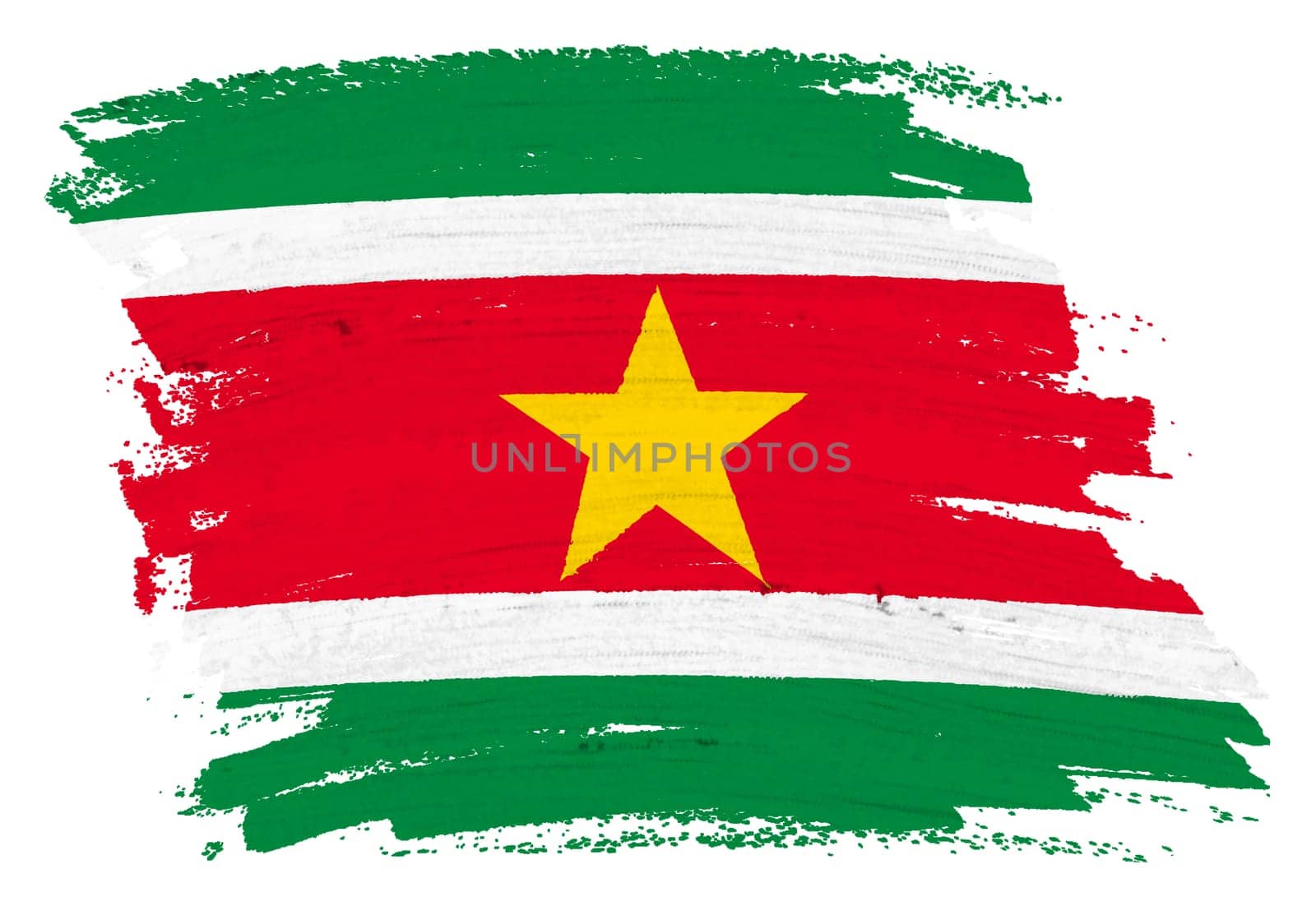 Suriname flag background paint splash brushstroke by VivacityImages