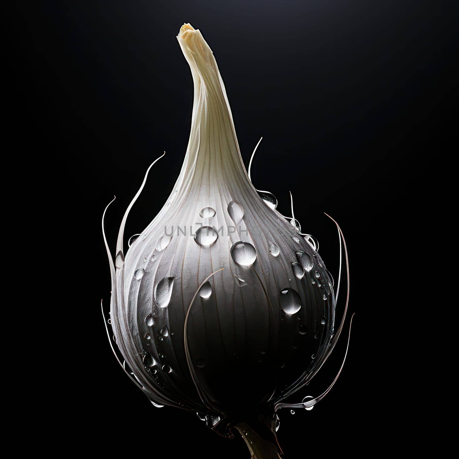 Fresh Raw Garlic Bulb on White Background, Closeup of Organic Vegetables, Healthy Food Ingredient by Vichizh