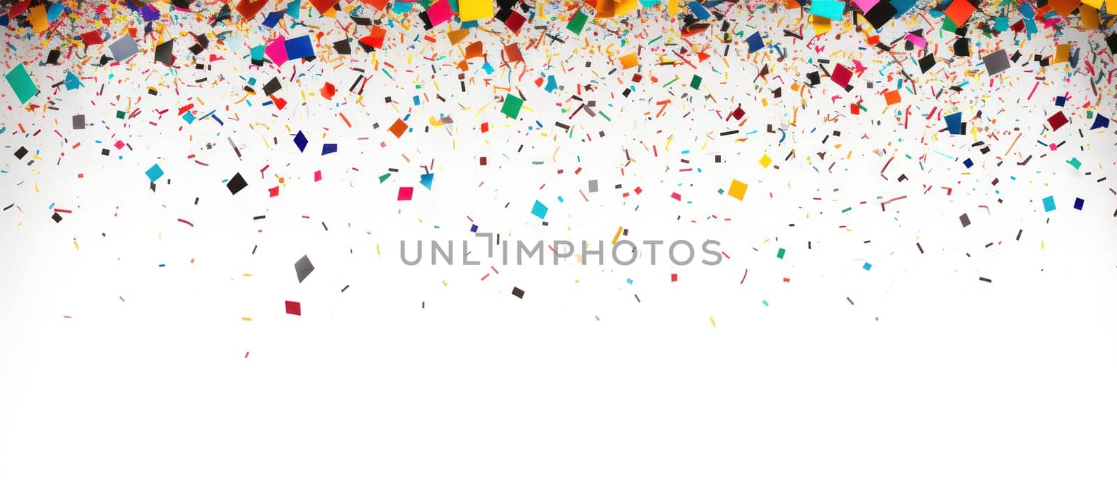 Confetti Celebration: Bright and Colorful Birthday Party Decor on Blue Background