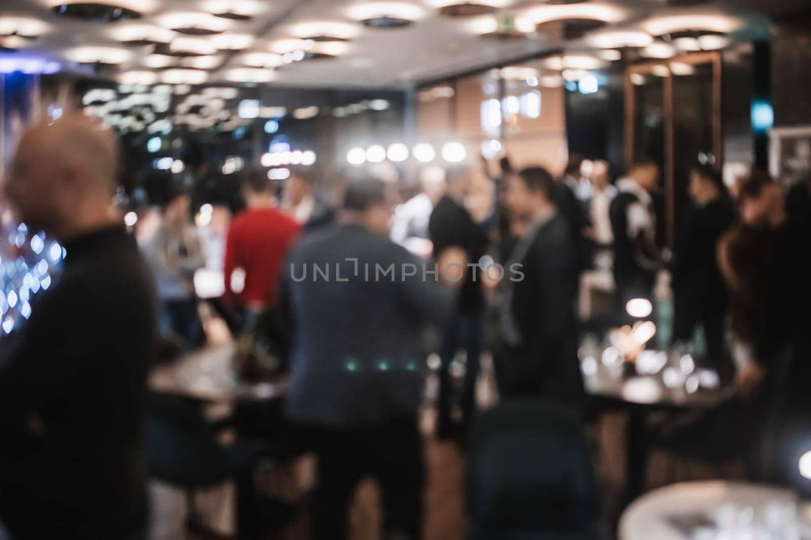 Blurred image of businesspeople at banquet event business meeting event. Business and entrepreneurship events concept by kasto