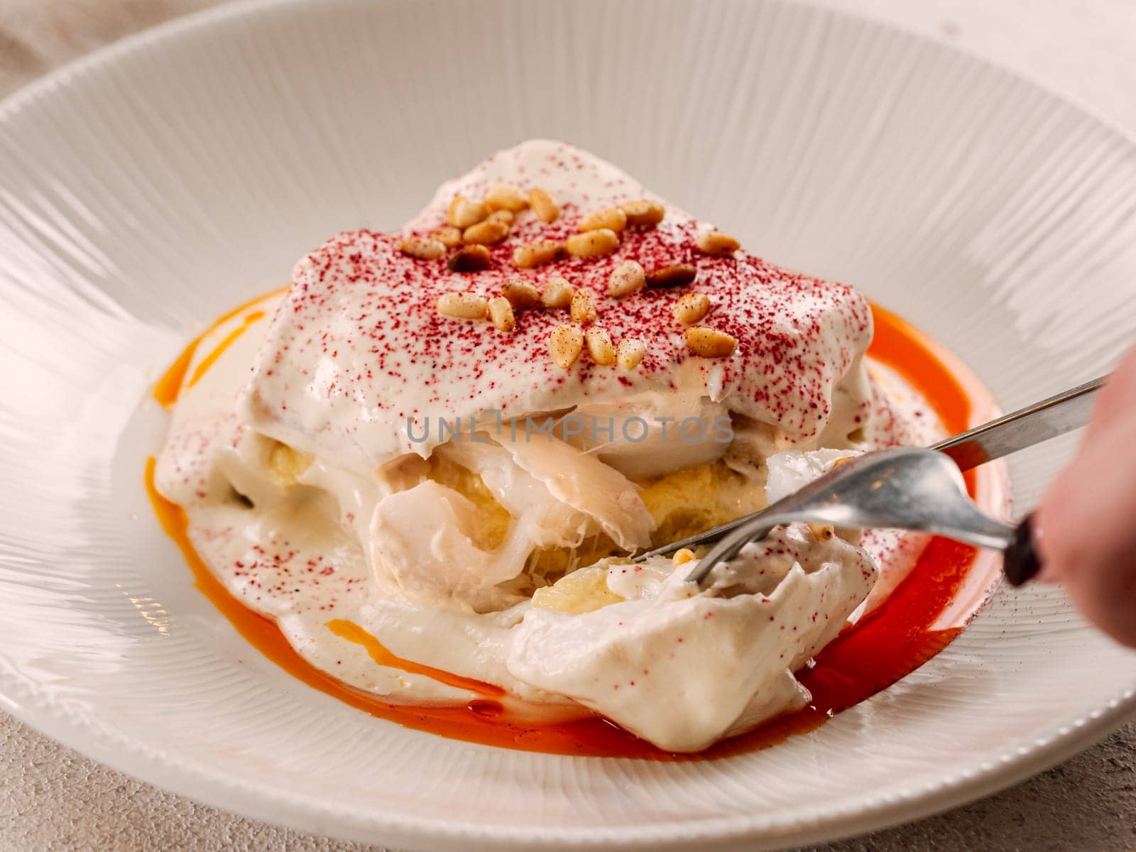 Codfish in cream sauce, haute cuisine by fascinadora
