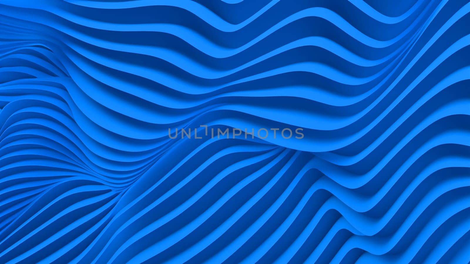 Blue wavy background. 3d rendering. by DesignMarjolein