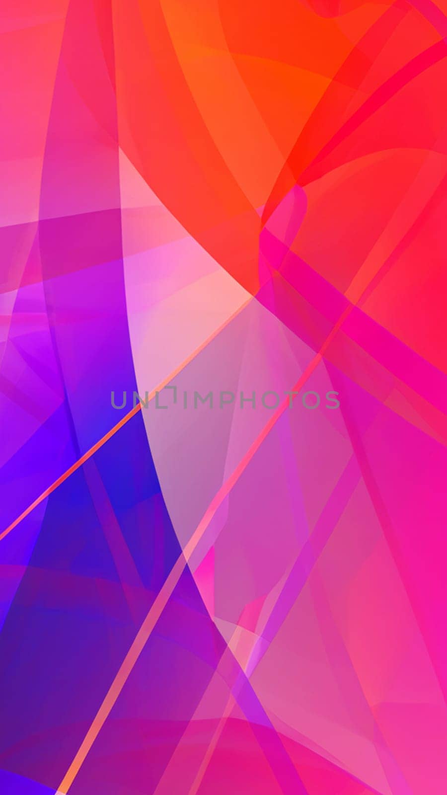Abstract background with smooth lines in vibrant pink, orange and bright purple colors, portrait by DesignMarjolein