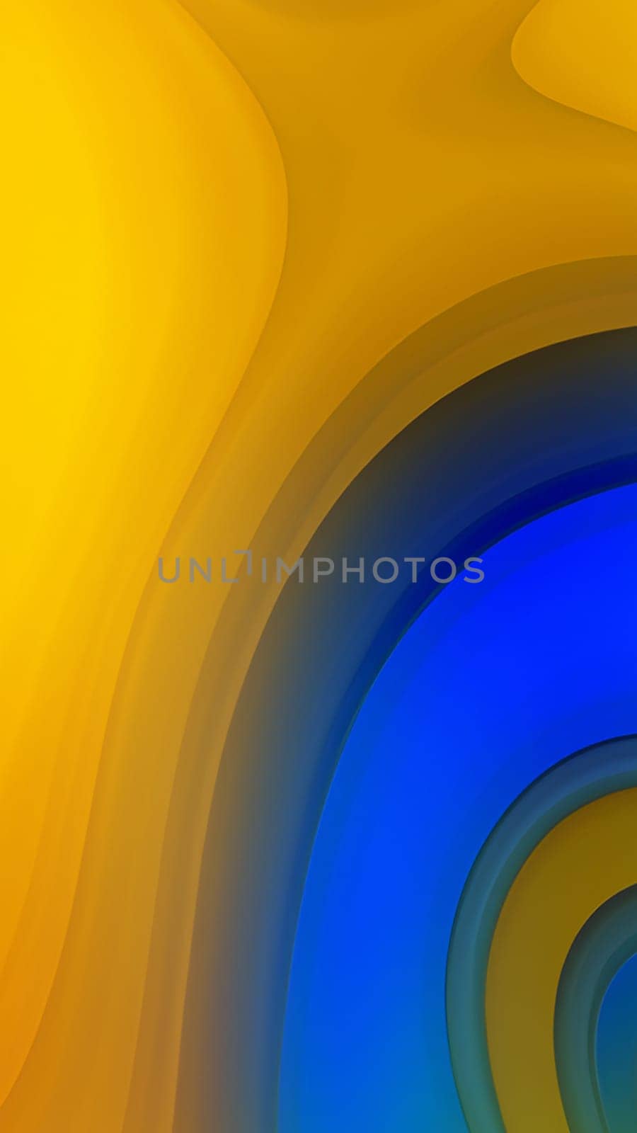 Abstract colorful background with smooth lines and rounded shapes in yellow and blue by DesignMarjolein