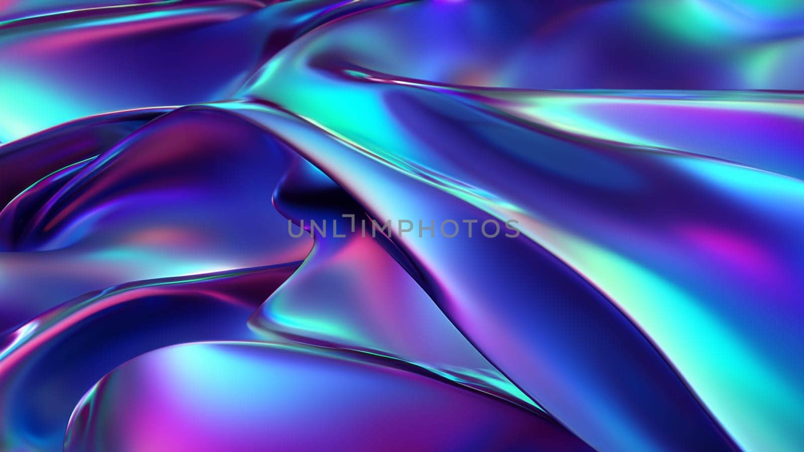 Vibrant Holographic Fluid Shapes in 3D Space Backdrop by DesignMarjolein