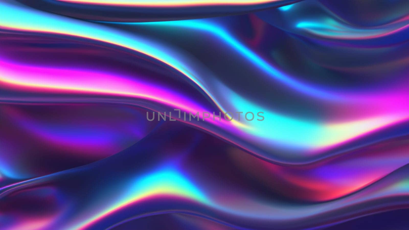 Layered Holographic Waves in Vivid 3D Render by DesignMarjolein