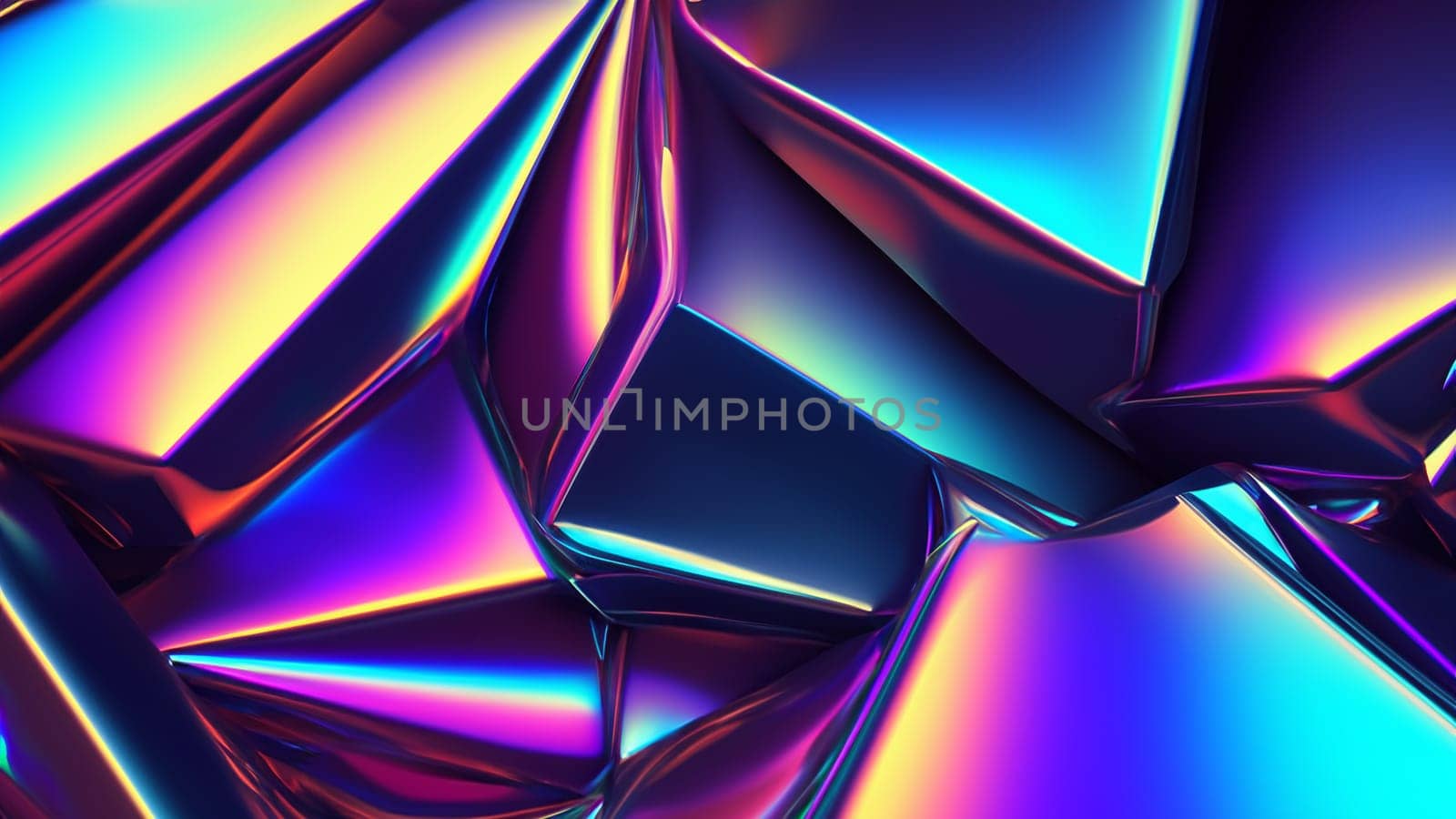 Geometric Holographic Facets in Vivid Colors by DesignMarjolein