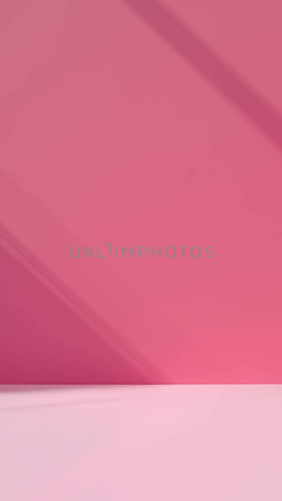 Abstract pink background of empty studio with shadow from the window. Minimal concept by DesignMarjolein