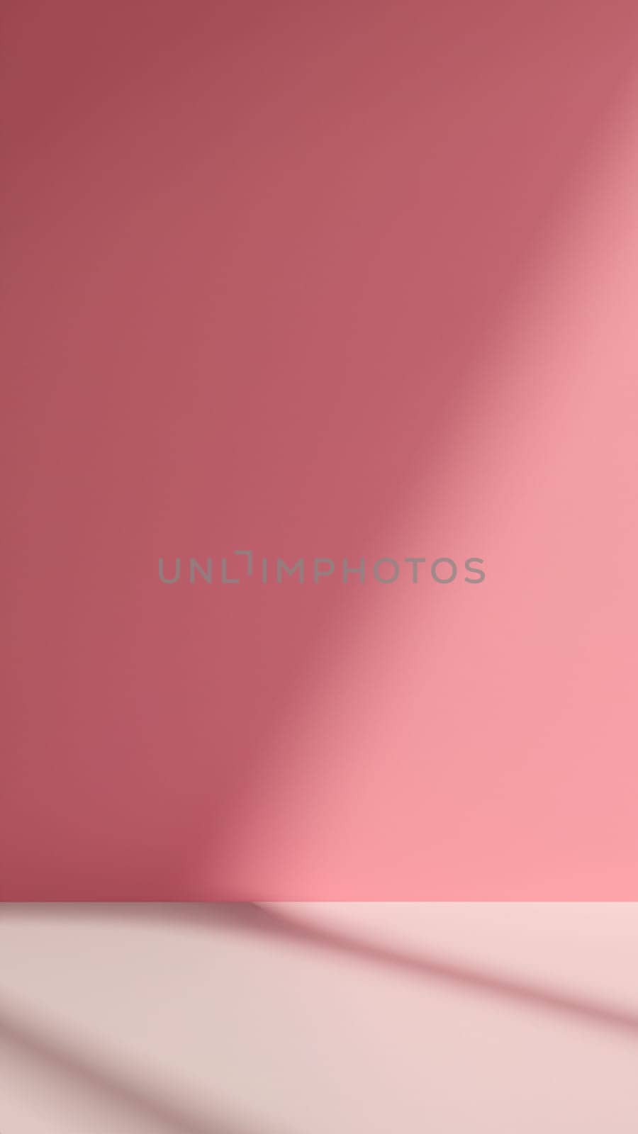 Minimalist abstract background, empty room with pink wall and floor for display or image montage