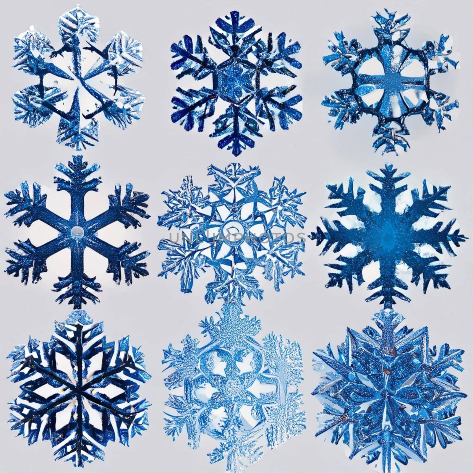 set of snowflakes. global colors used. elements grouped. Snowflake Decoration Christmas Winter set of snowflakes features unique and intricate designs, capturing the beauty and wonder of winter. by Costin