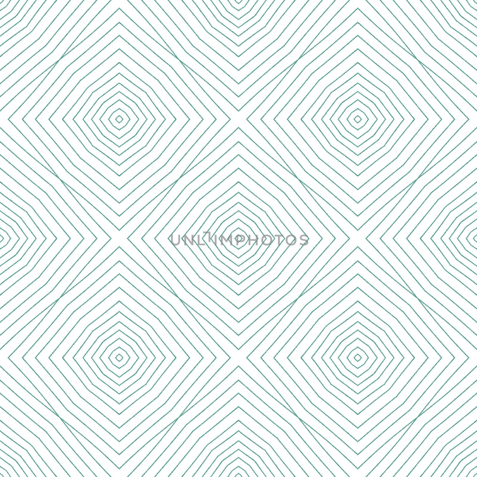 Chevron stripes design. Turquoise symmetrical kaleidoscope background. Textile ready ideal print, swimwear fabric, wallpaper, wrapping. Geometric chevron stripes pattern.