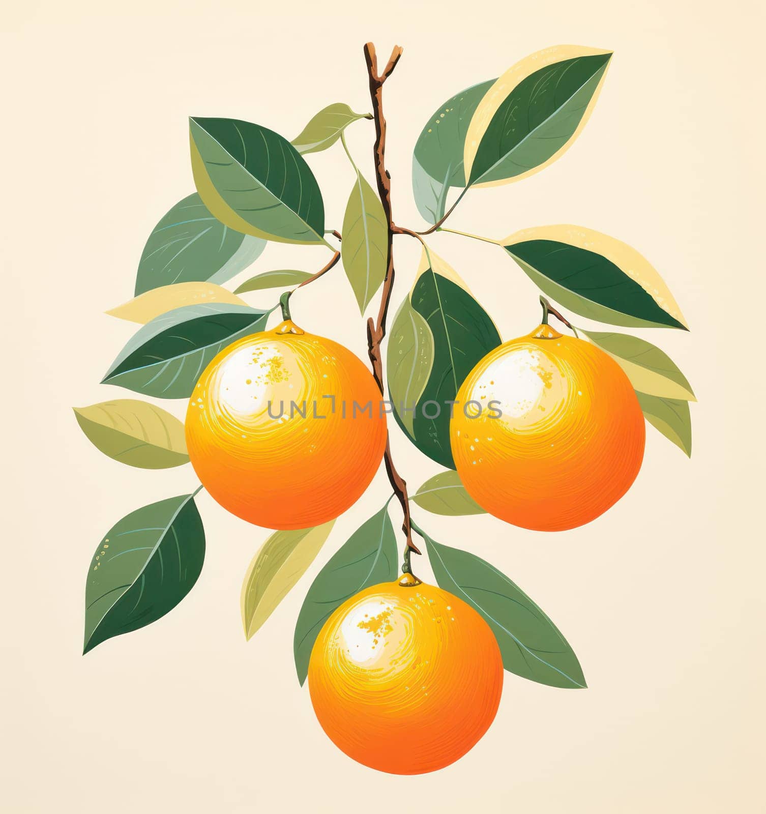 Fresh Citrus Harvest: Ripe Orange Fruit and Leaf Drop on Blue Vintage Wooden Background by Vichizh