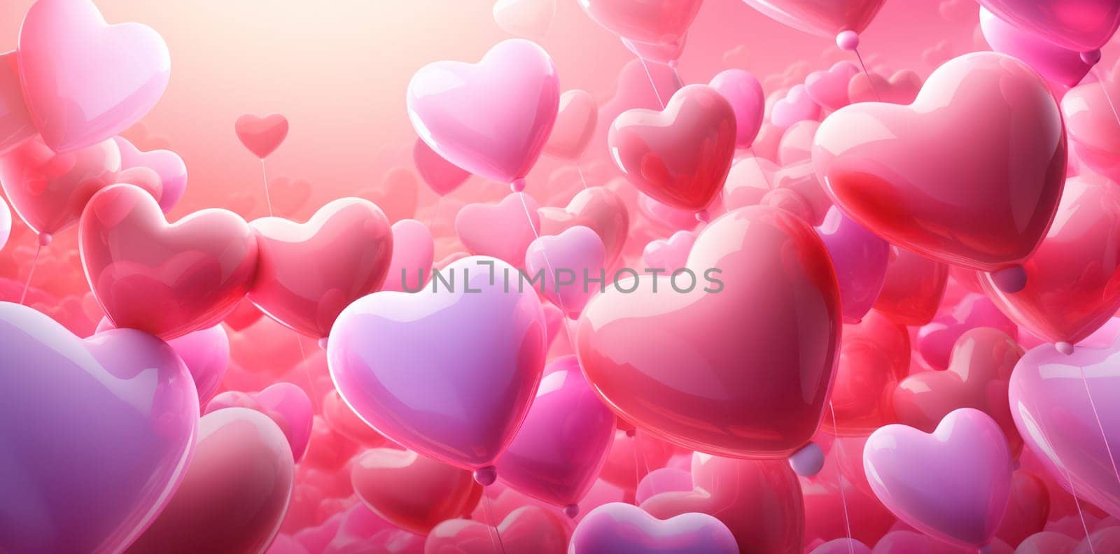 Romantic Valentine's Love: A Heartwarming Celebration of Red, Pink, and Love on a Bright, Abstract Background by Vichizh
