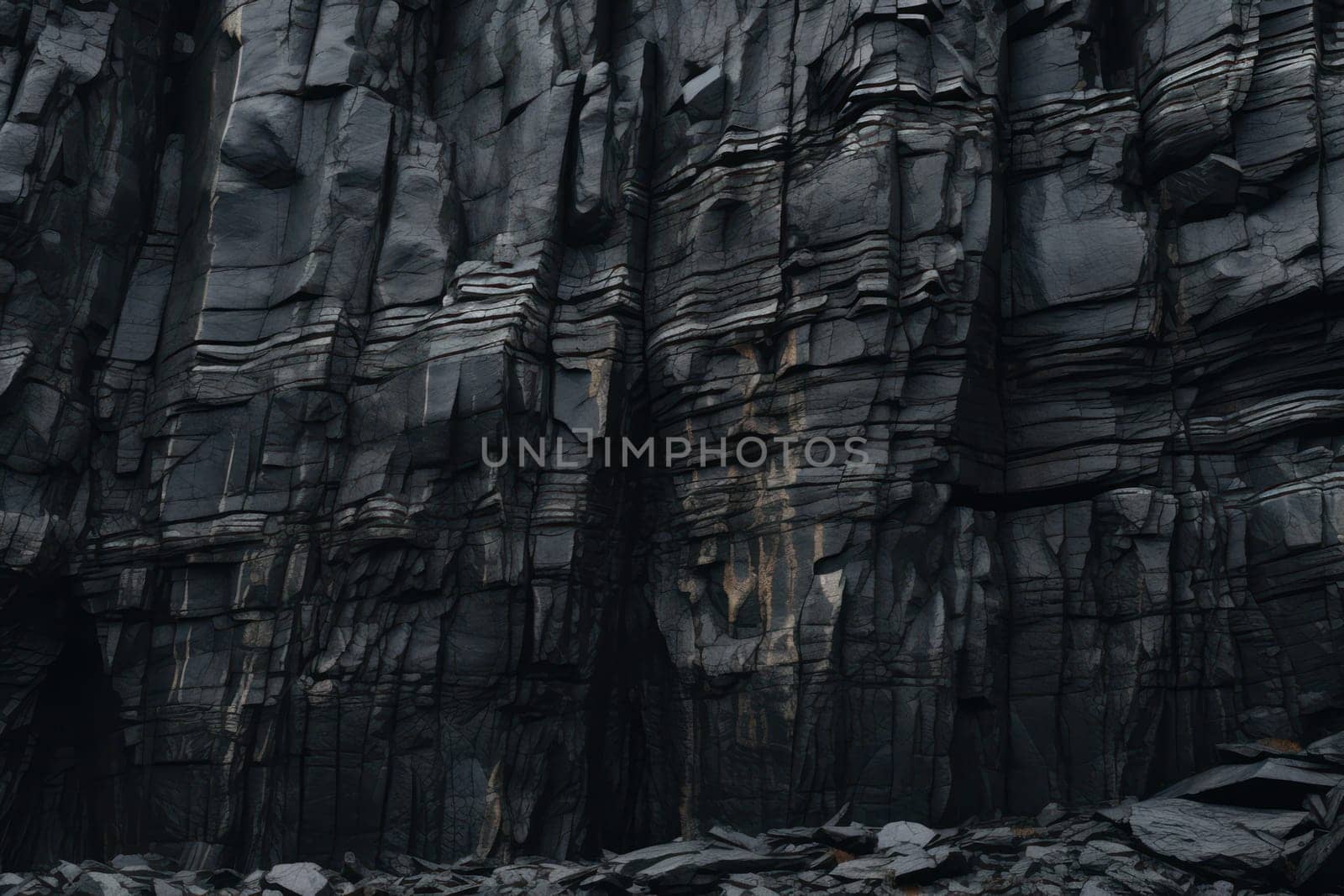 Rocky Cliff: A Majestic Landscape of Ancient Basalt Formation in Iceland