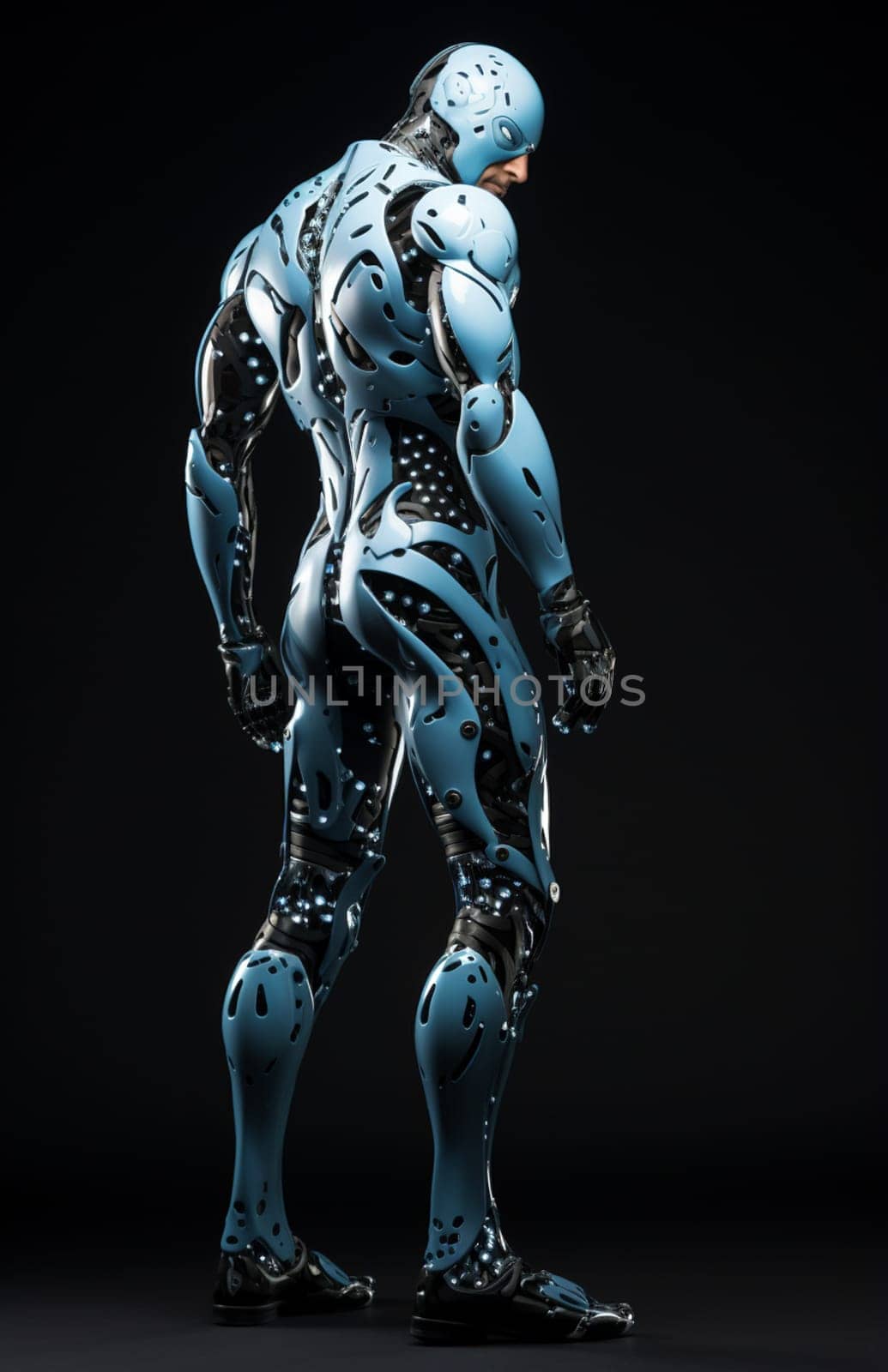 steel man, the muscle man in a white background, will put some creative sensor at yours creations, 3d illustration