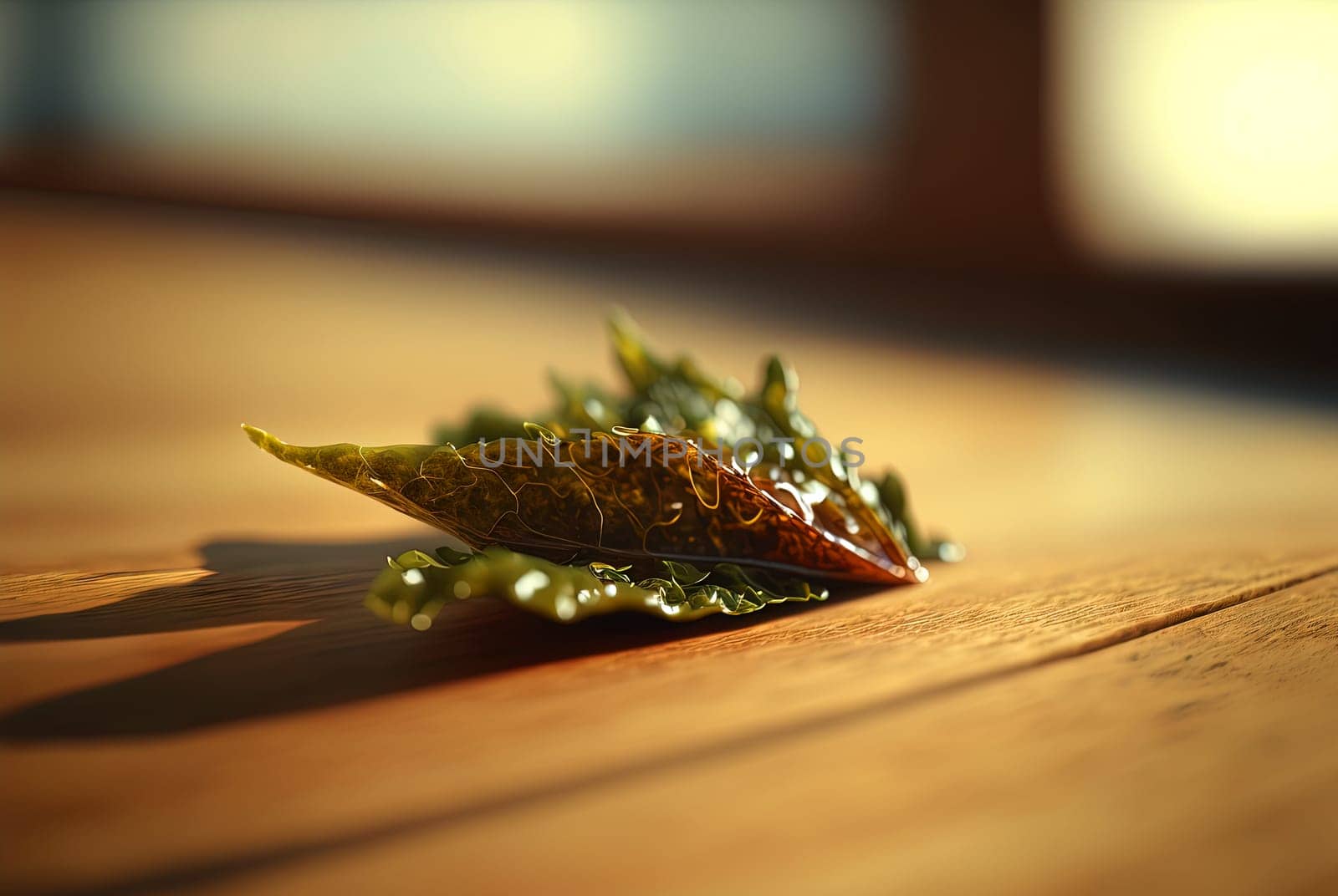Seaweed on marine landscape. Wet grass on the coast with ocean or sea around. Generated AI