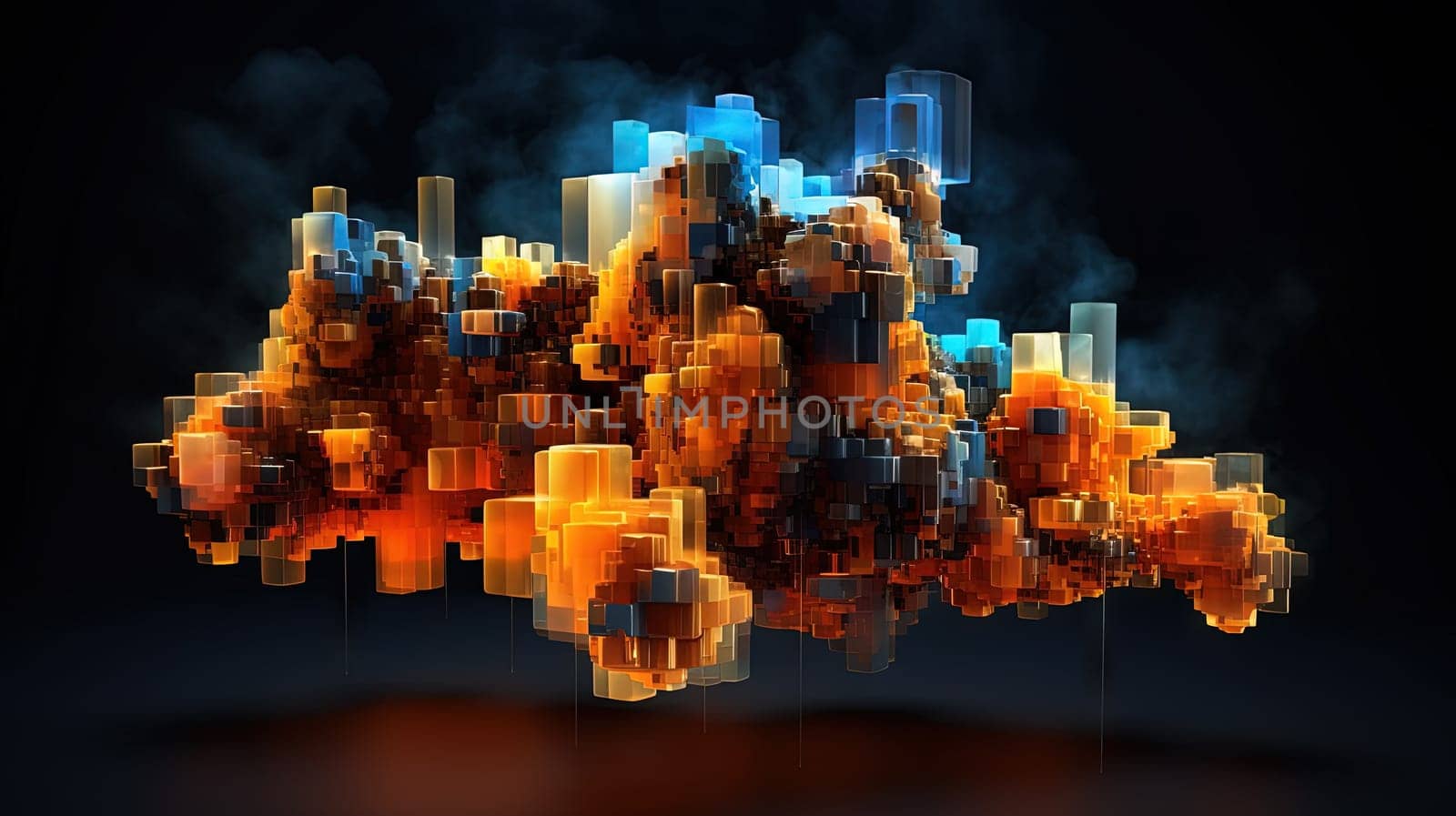 Cloud shaped technology abstraction. Connection and data storage concept. Generated AI