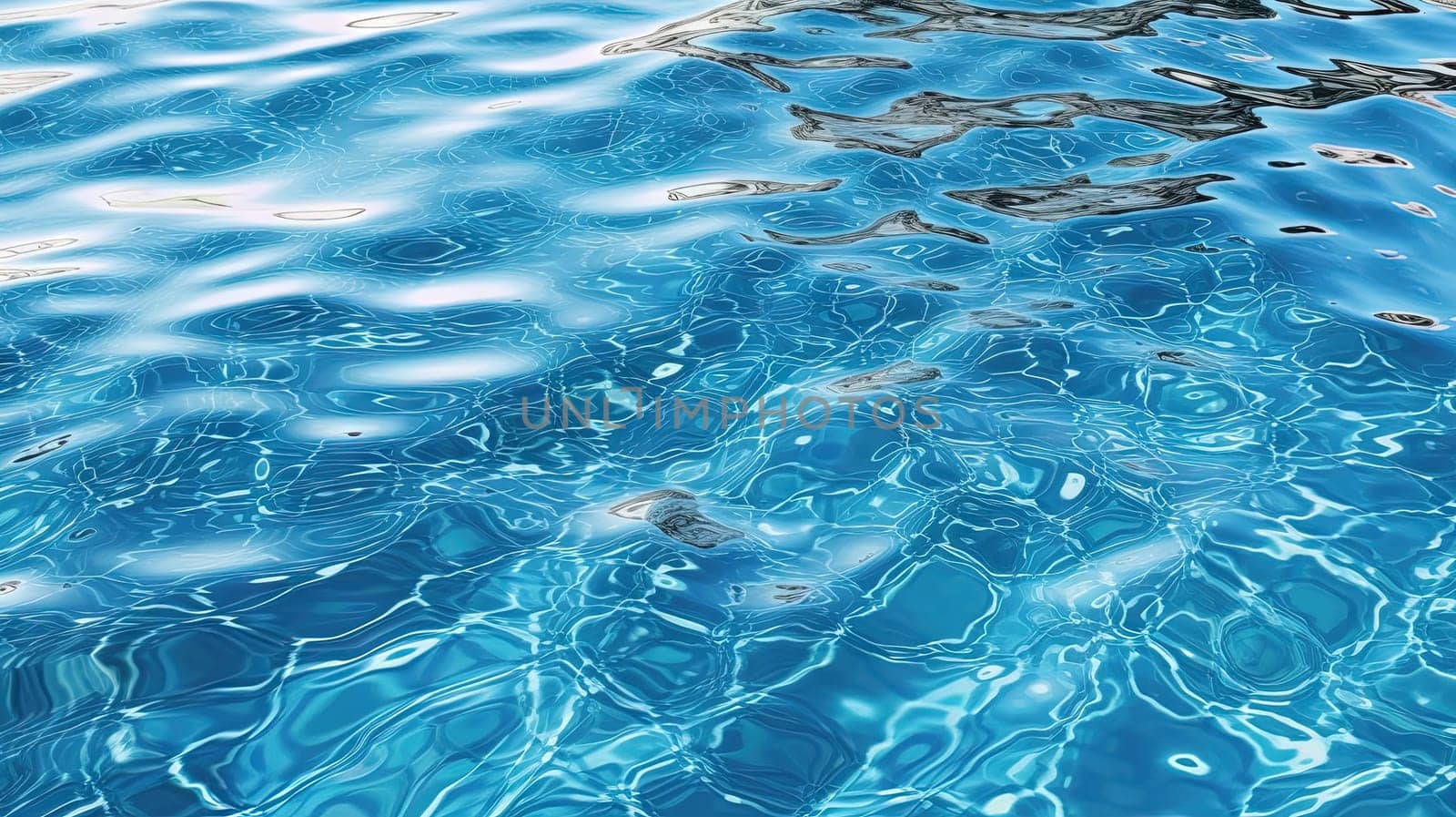 Ripples on the blue pool water. Shiny waves of clean pool water. Generated AI