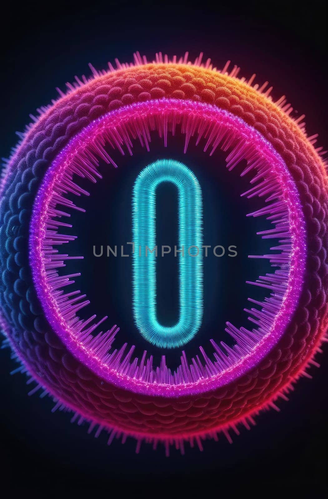 Coronavirus COVID-19 virus under a microscope in a blood sample. Virus X. Bacterial outbreak. New, unknown virus cells. Flu. Engineering virus, scientific biology. Disease concept. Close-up.