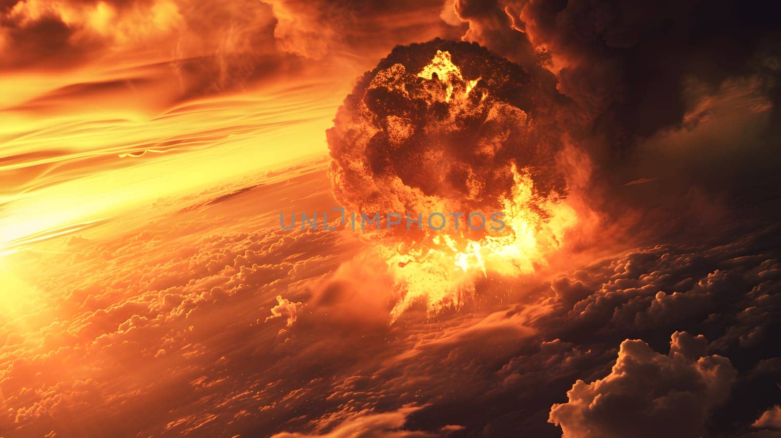 nuclear bomb explosion special effect, generative ai. High quality photo