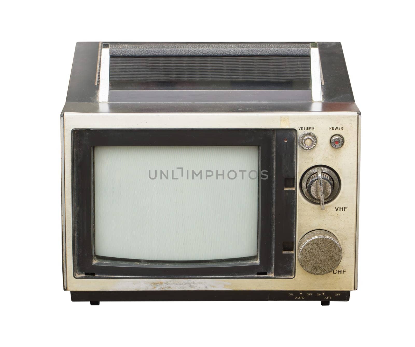 Retro Vintage television isolated on white background