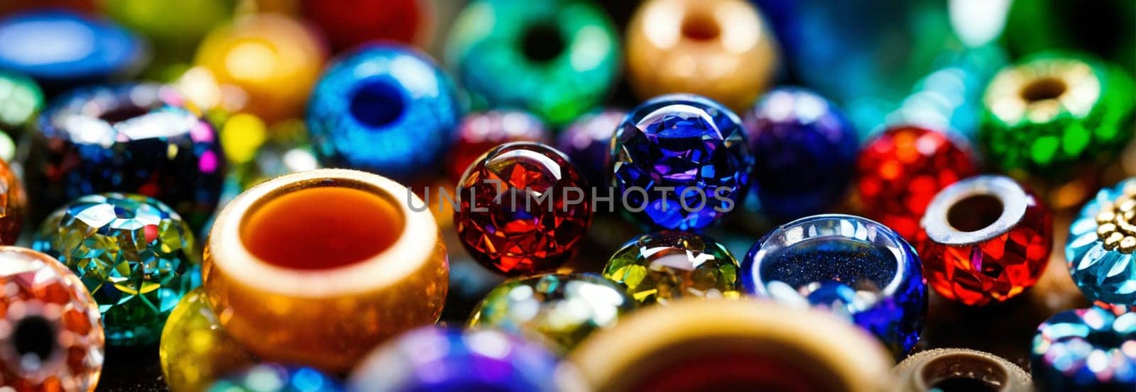 beads for needlework. Selective focus. by mila1784