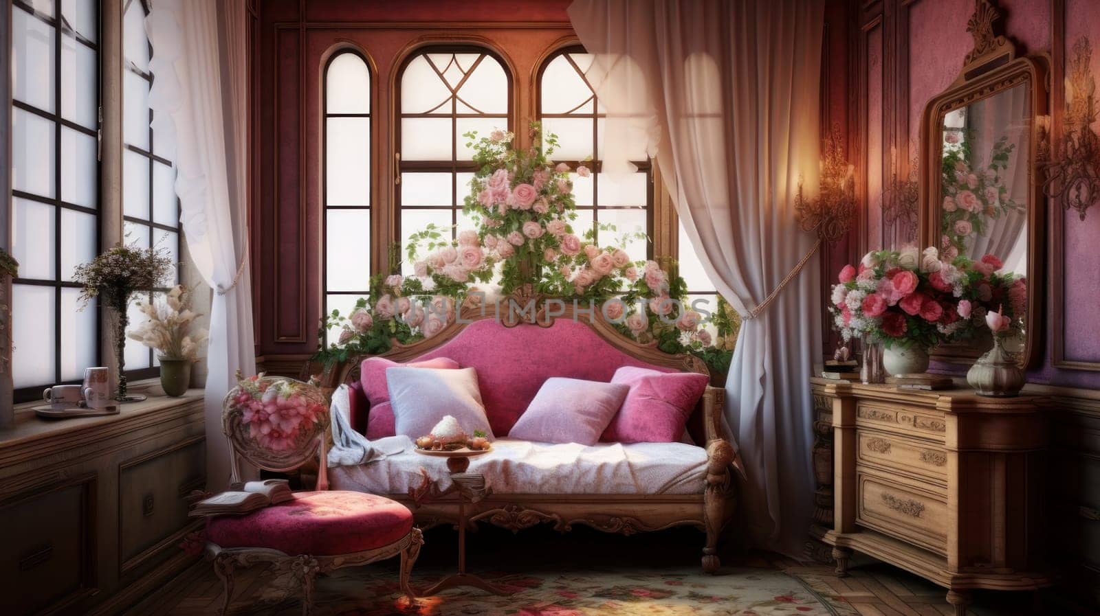 Interior of a cozy room in romantic style by Alla_Yurtayeva