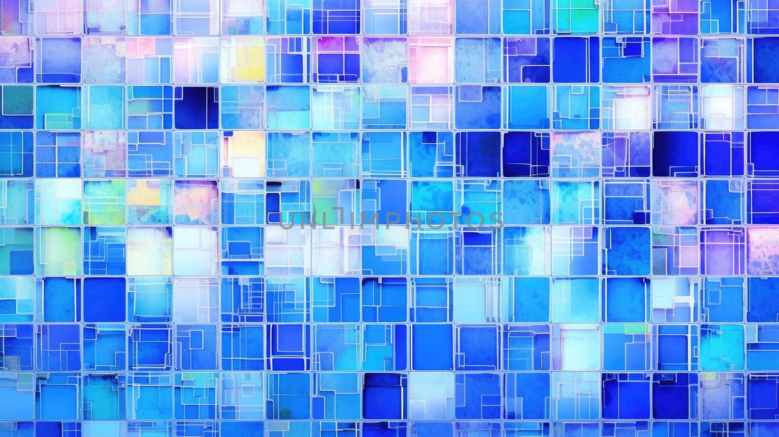 abstract background with squares mosaic tile, ai by rachellaiyl