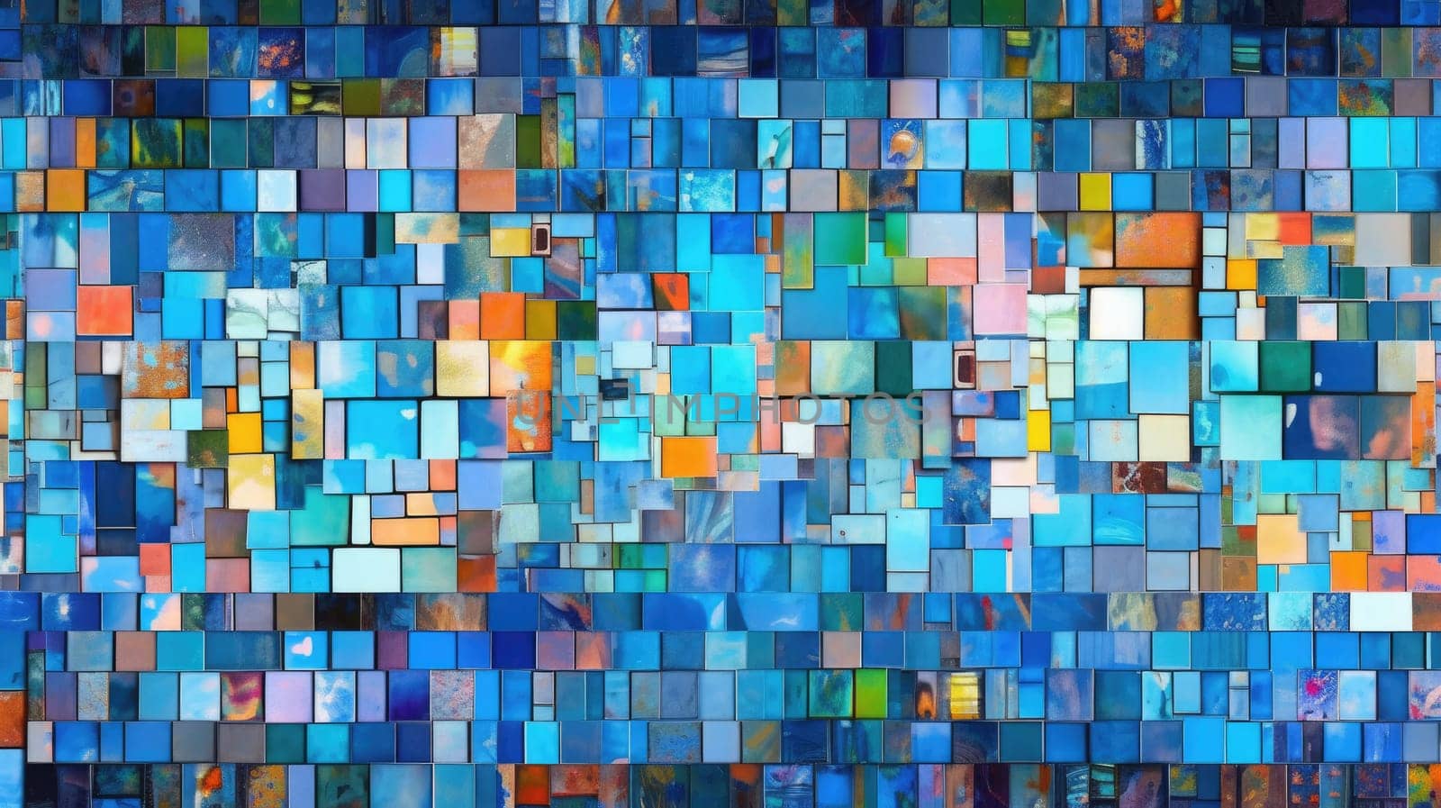 abstract background with squares mosaic tile, ai by rachellaiyl