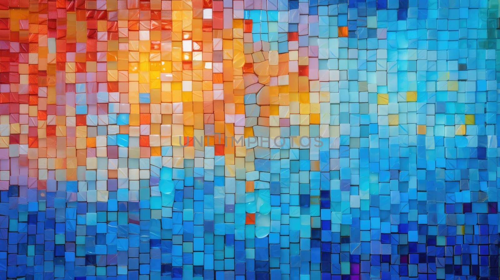 abstract background with squares mosaic tile, ai by rachellaiyl