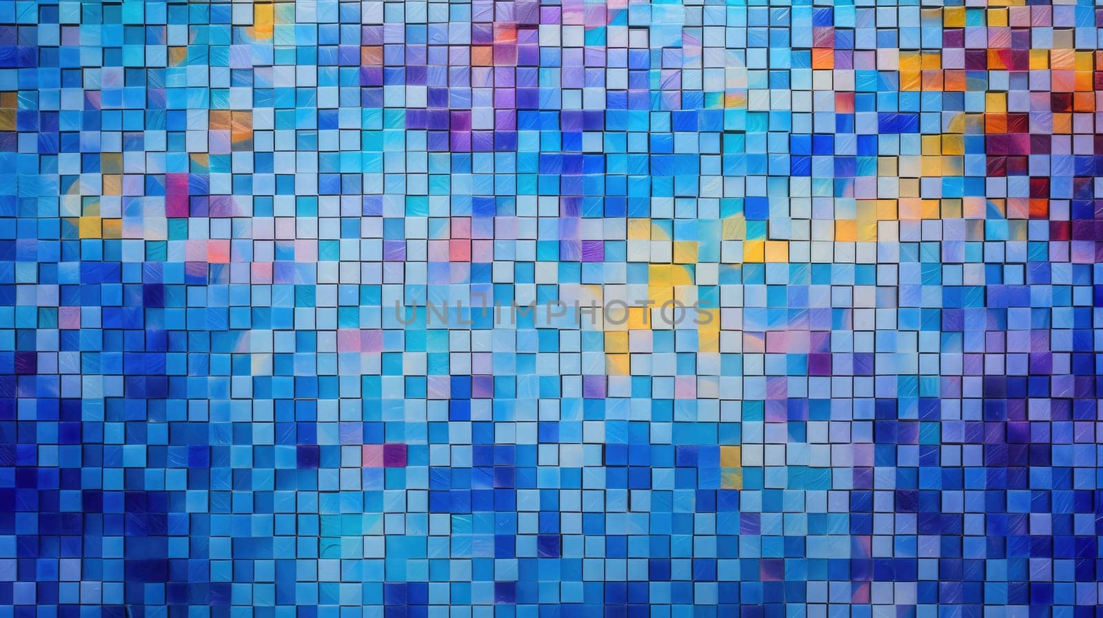 abstract background with squares mosaic tile, ai by rachellaiyl