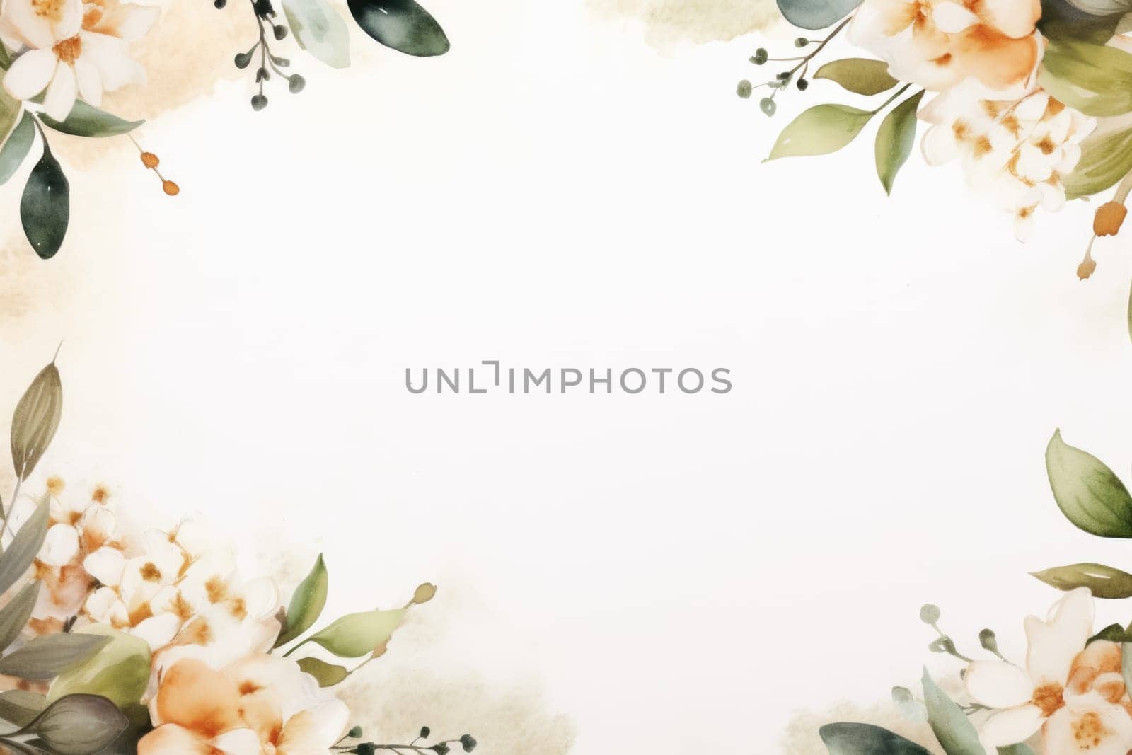 background surrounded by wedding decorations, copy space, watercolor. ai generated