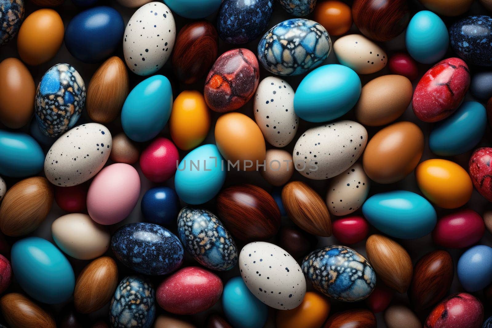 Colorful Easter eggs pattern background. ai generated