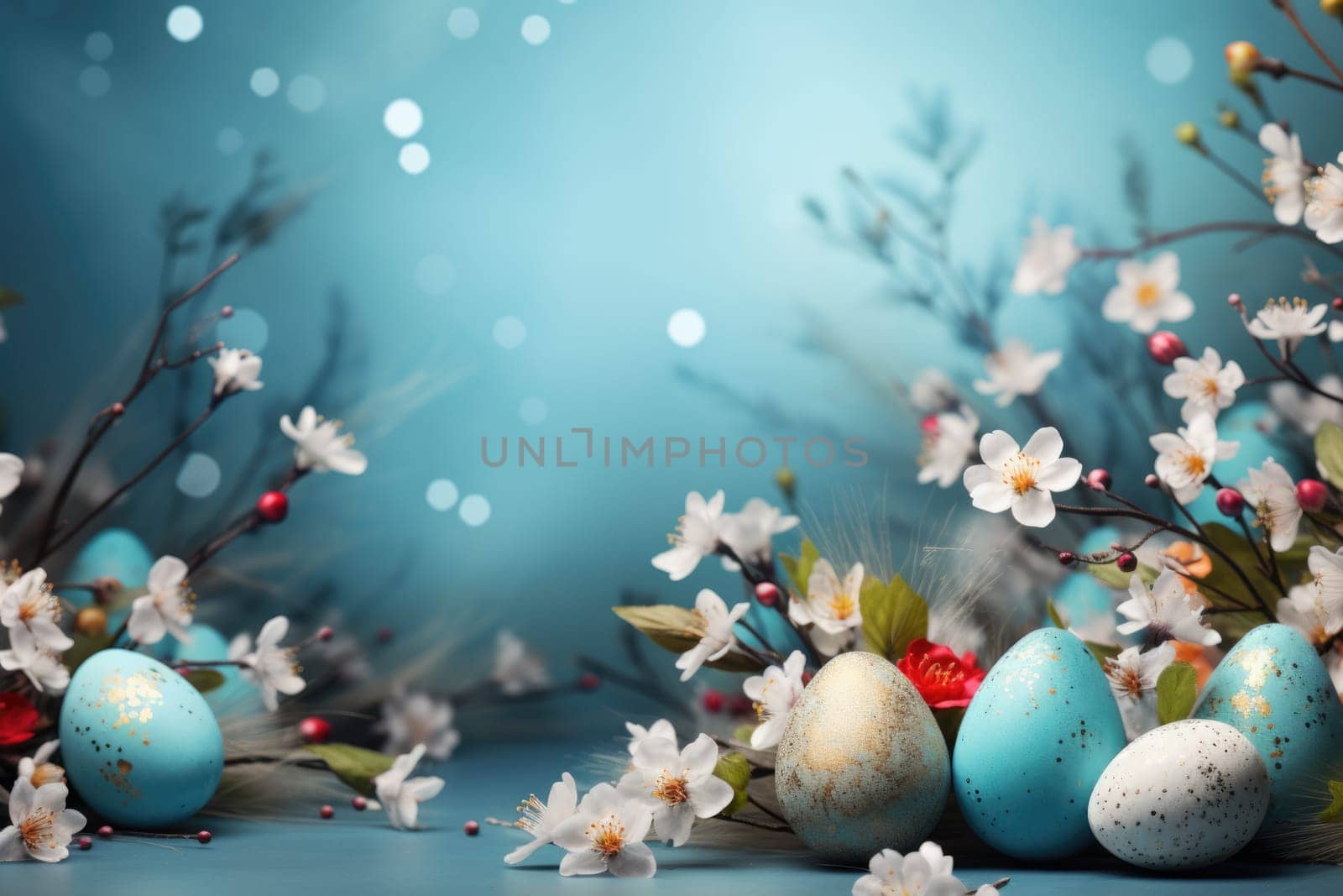 Easter decor concept. Easter background banner. ai generated