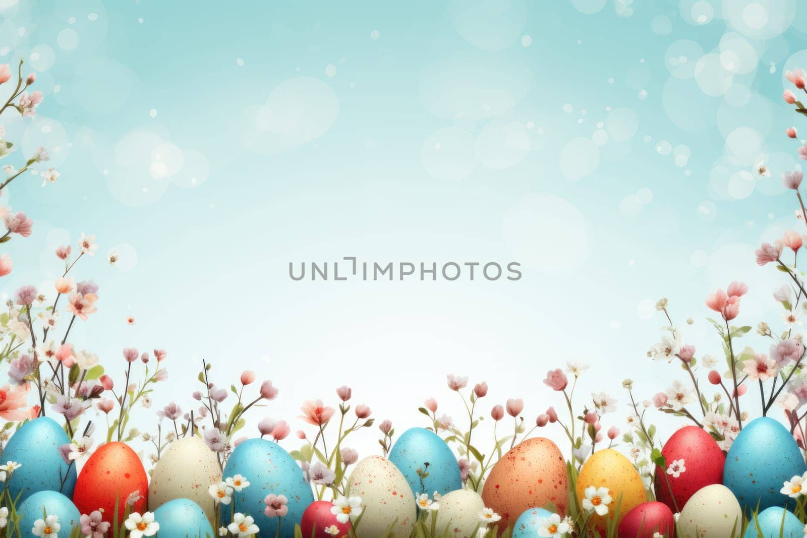 Easter decor concept. Easter background banner. ai generated