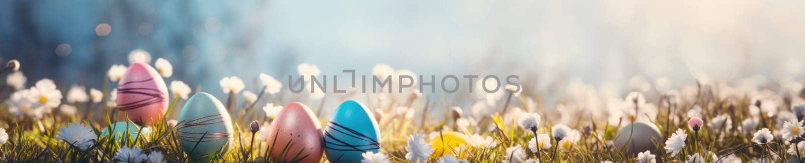 Easter decor concept. Easter background banner. ai generated