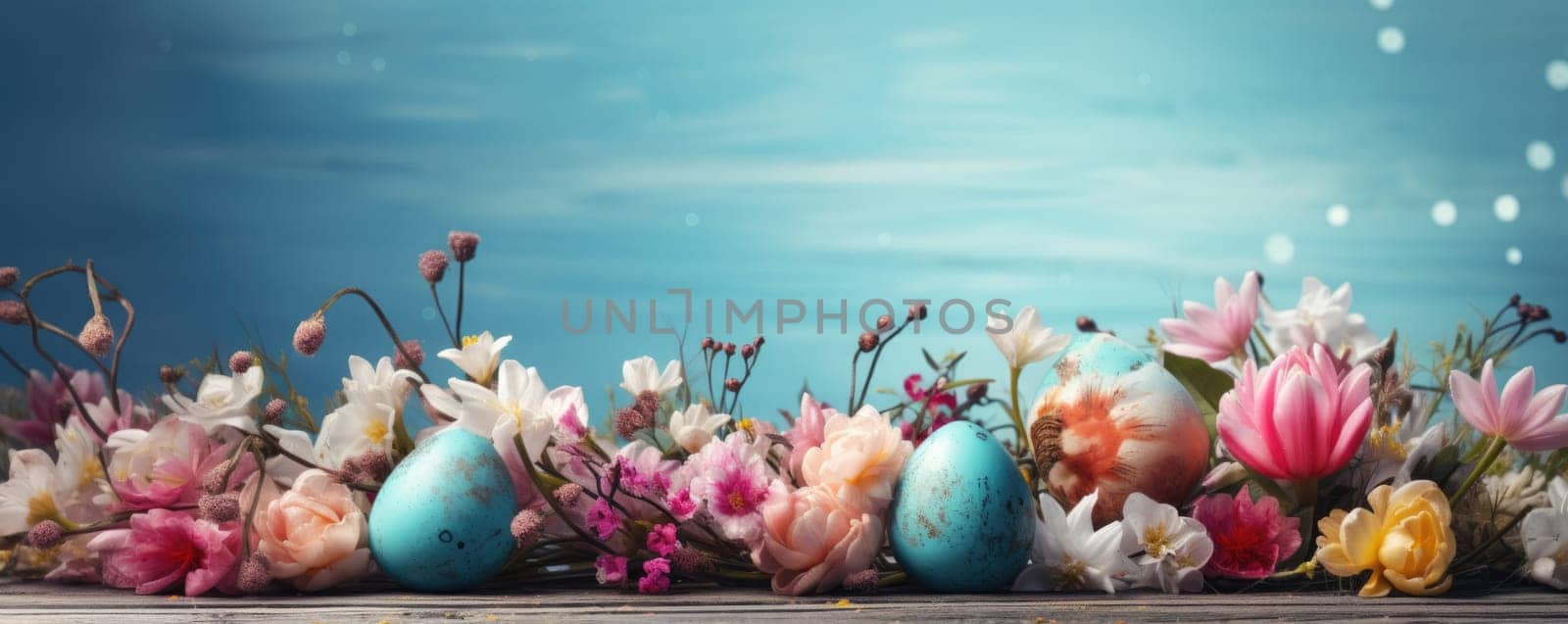 Easter decor concept. Easter background banner. ai generated