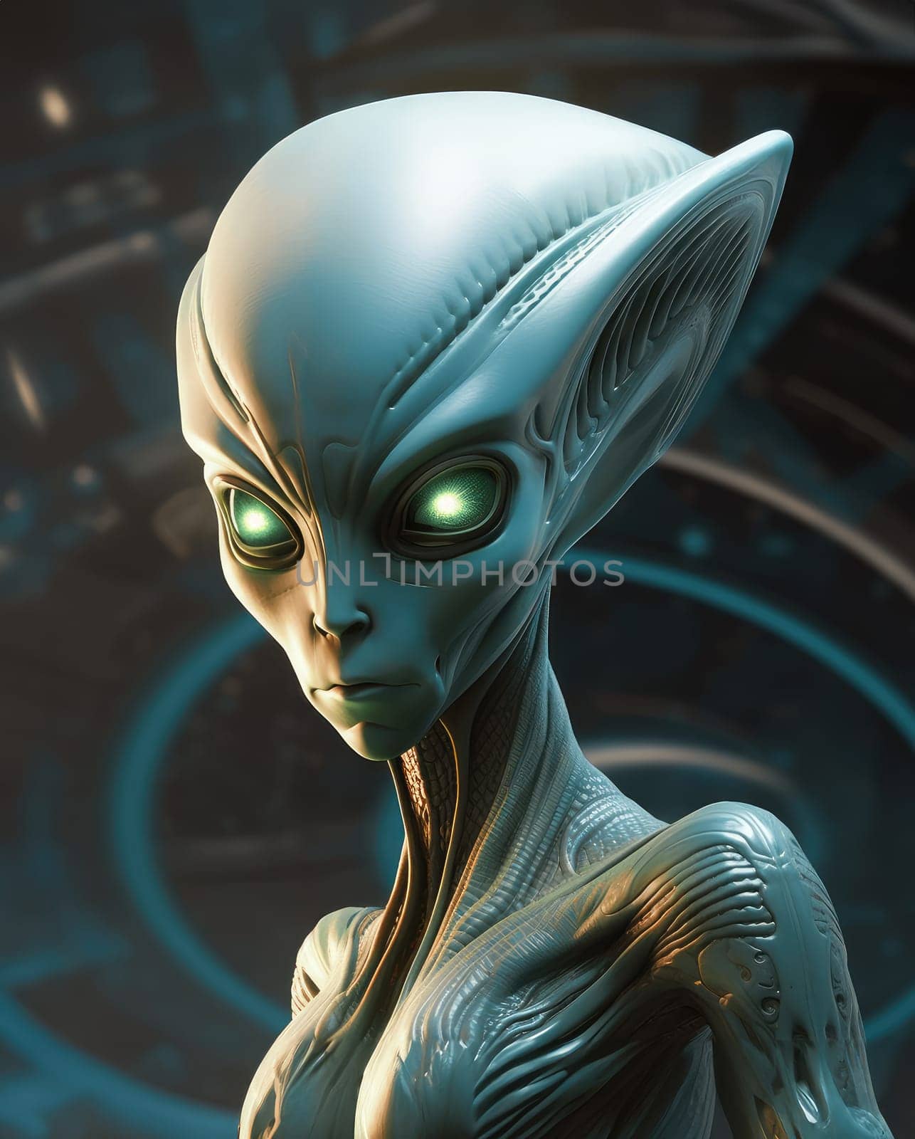 Portrait of a humanoid alien creature.  by palinchak