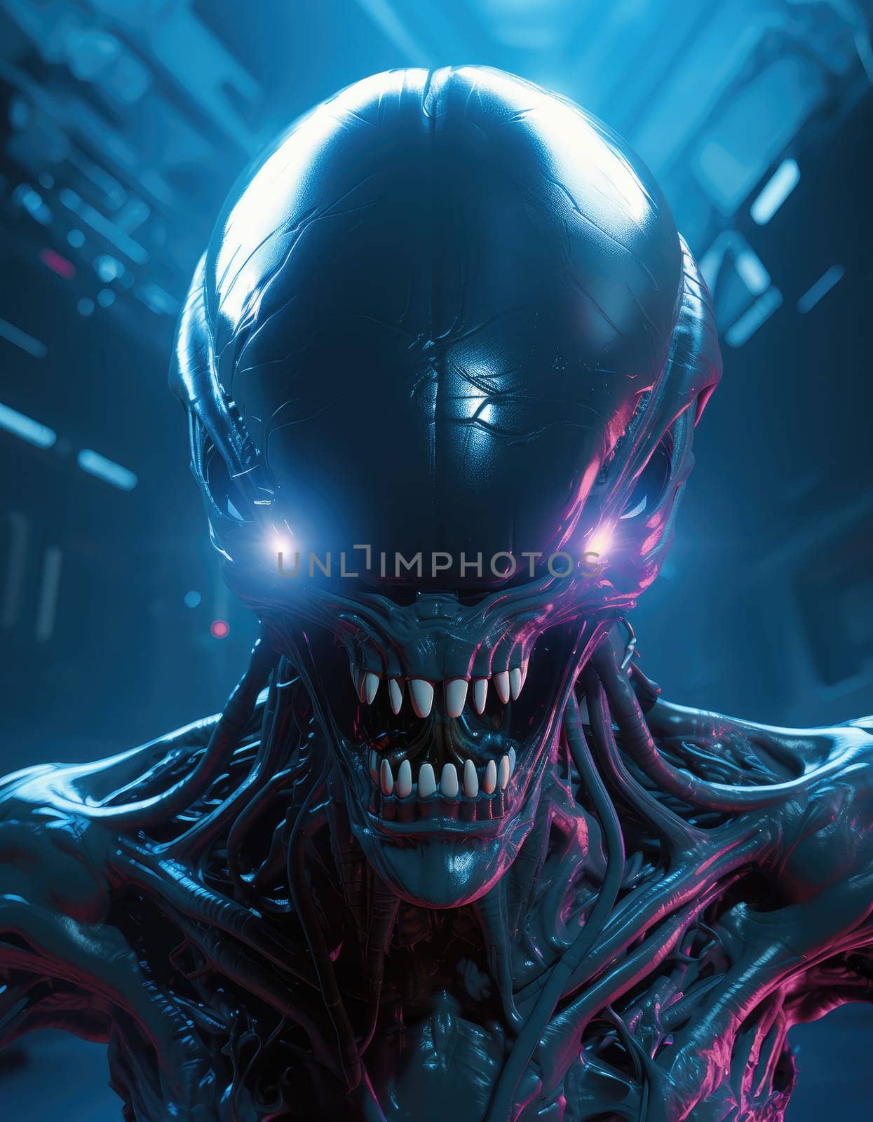 Portrait of a humanoid alien creature.  by palinchak