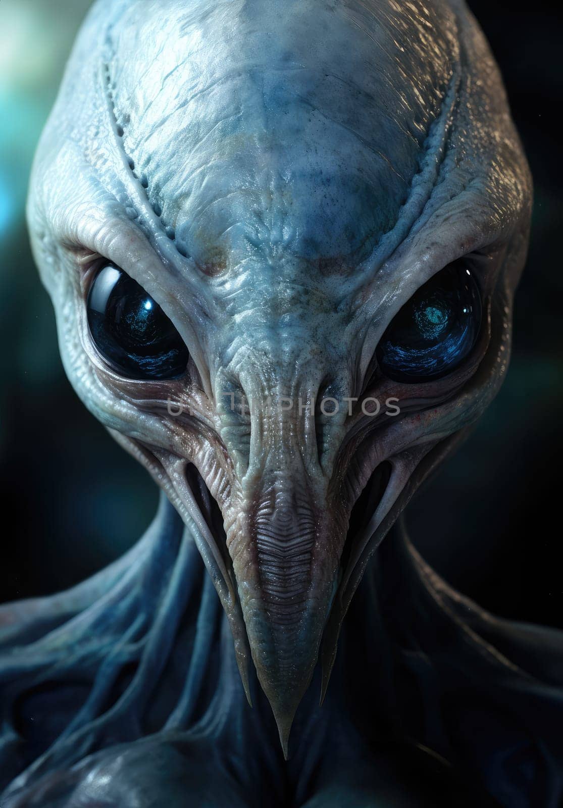 Portrait of a humanoid alien creature. Science fiction illustration